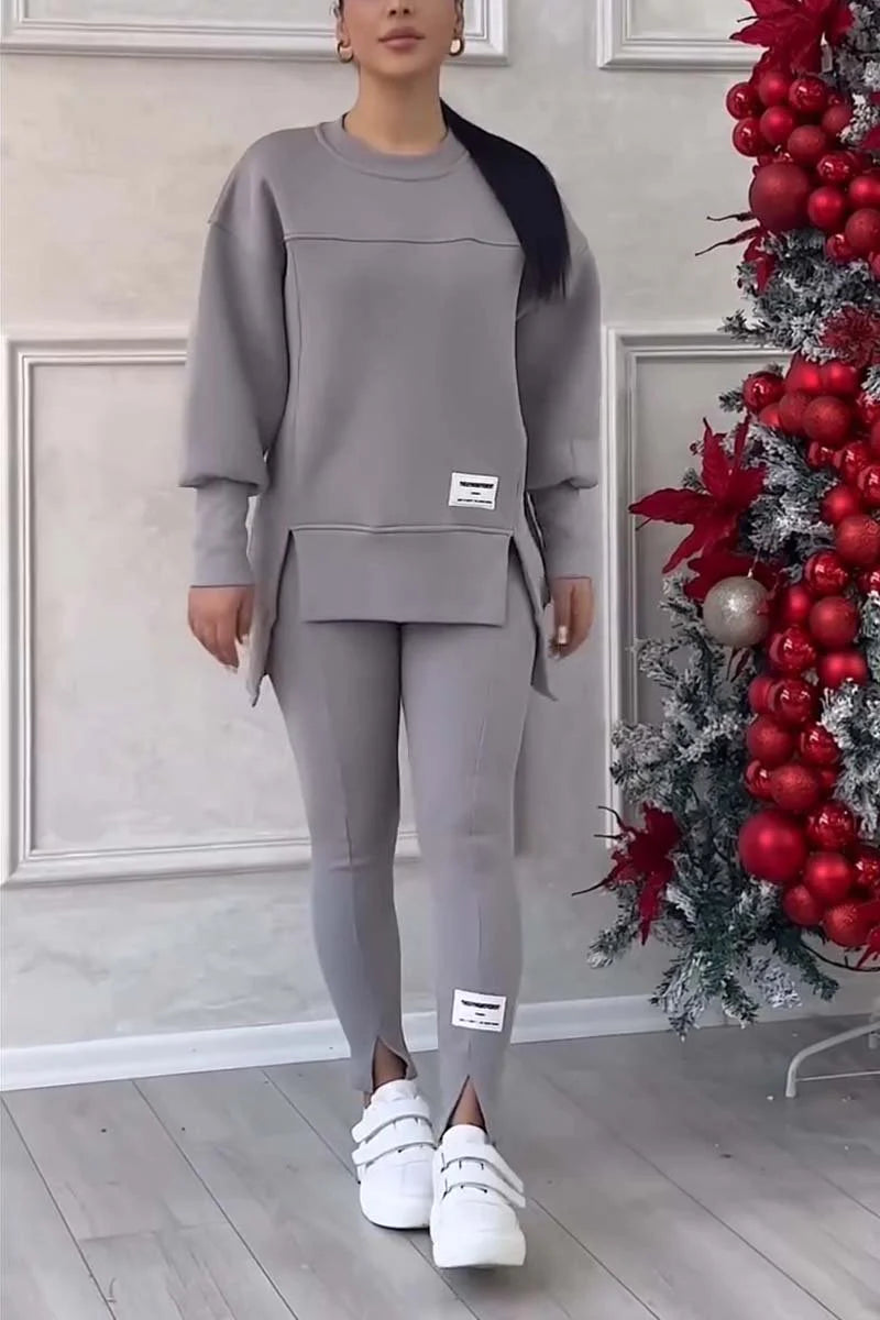 Jessica — Komplet bluza i legginsy z rozcięciem