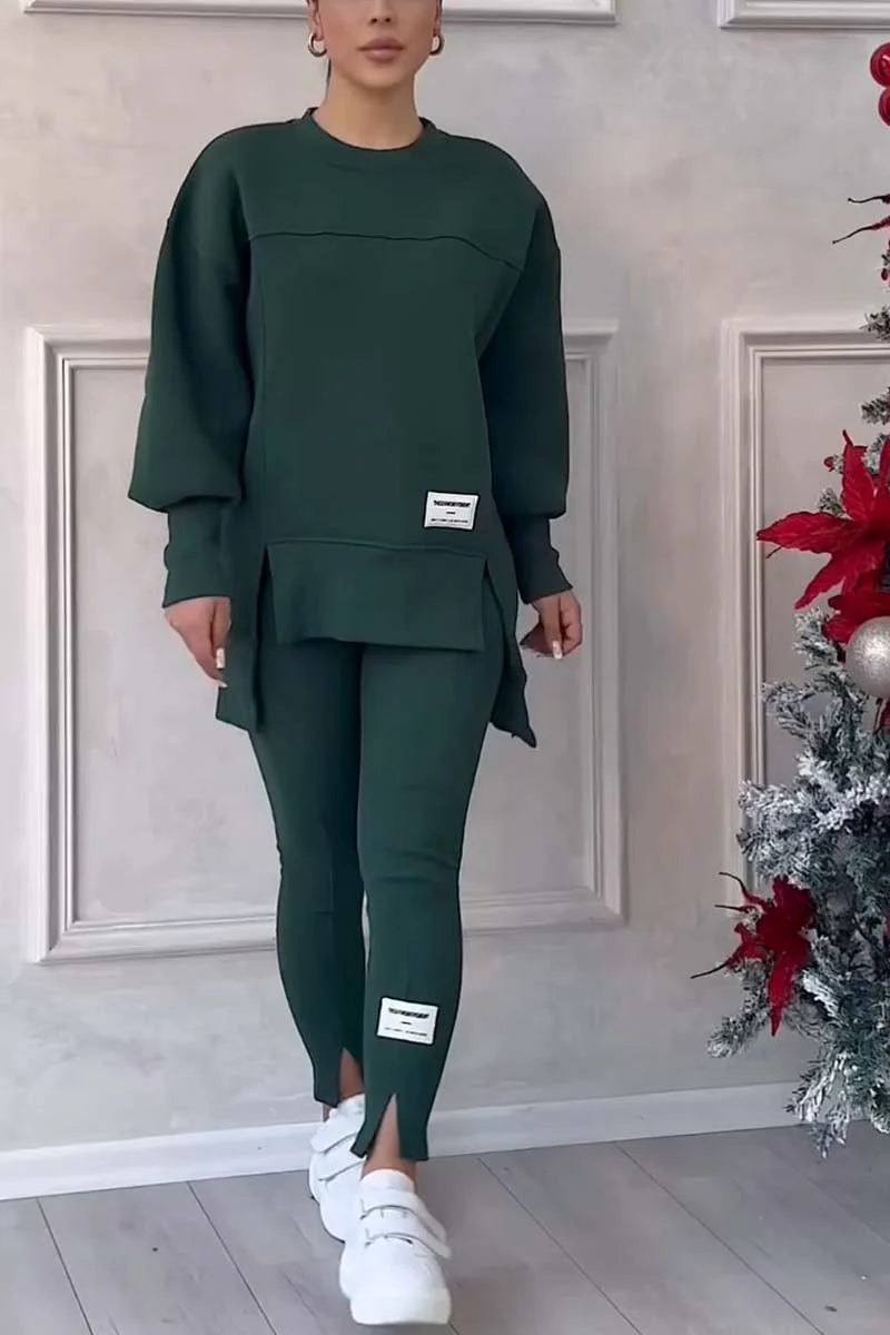 Jessica — Komplet bluza i legginsy z rozcięciem