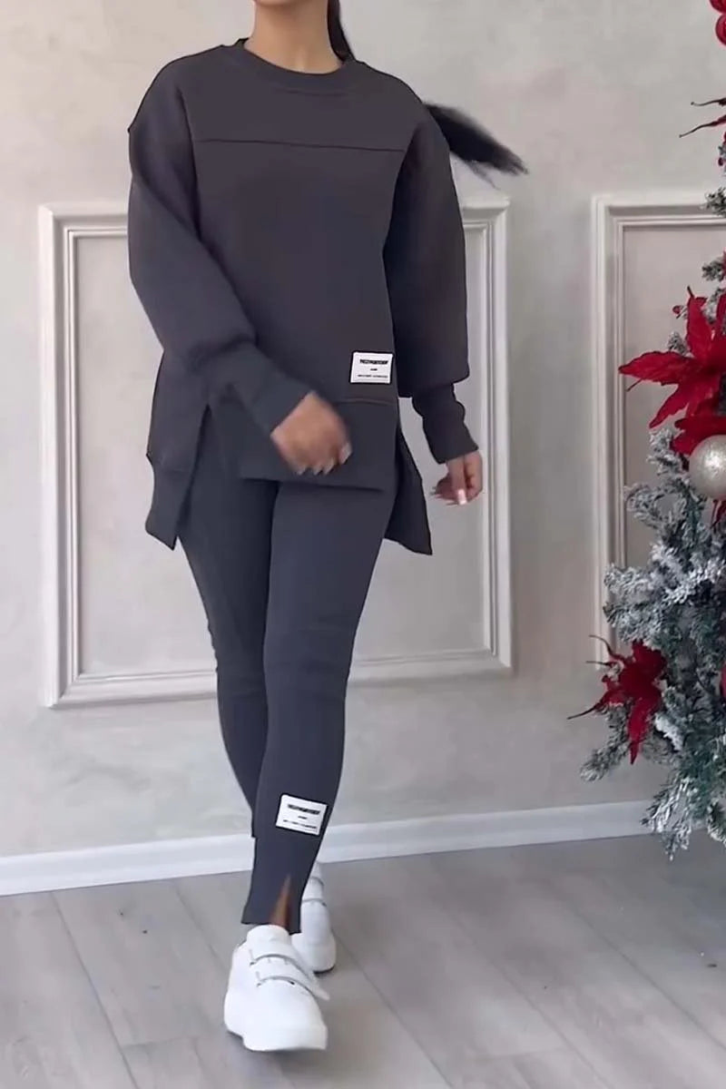 Jessica — Komplet bluza i legginsy z rozcięciem