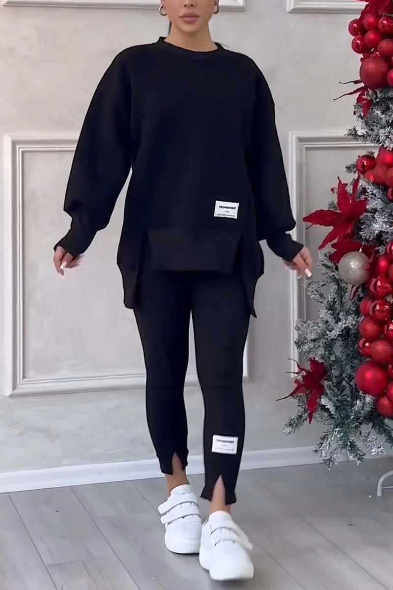 Jessica — Komplet bluza i legginsy z rozcięciem